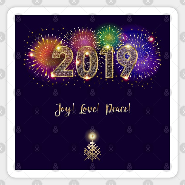 2019 Happy Winter Holiday Fireworks Sticker by sofiartmedia